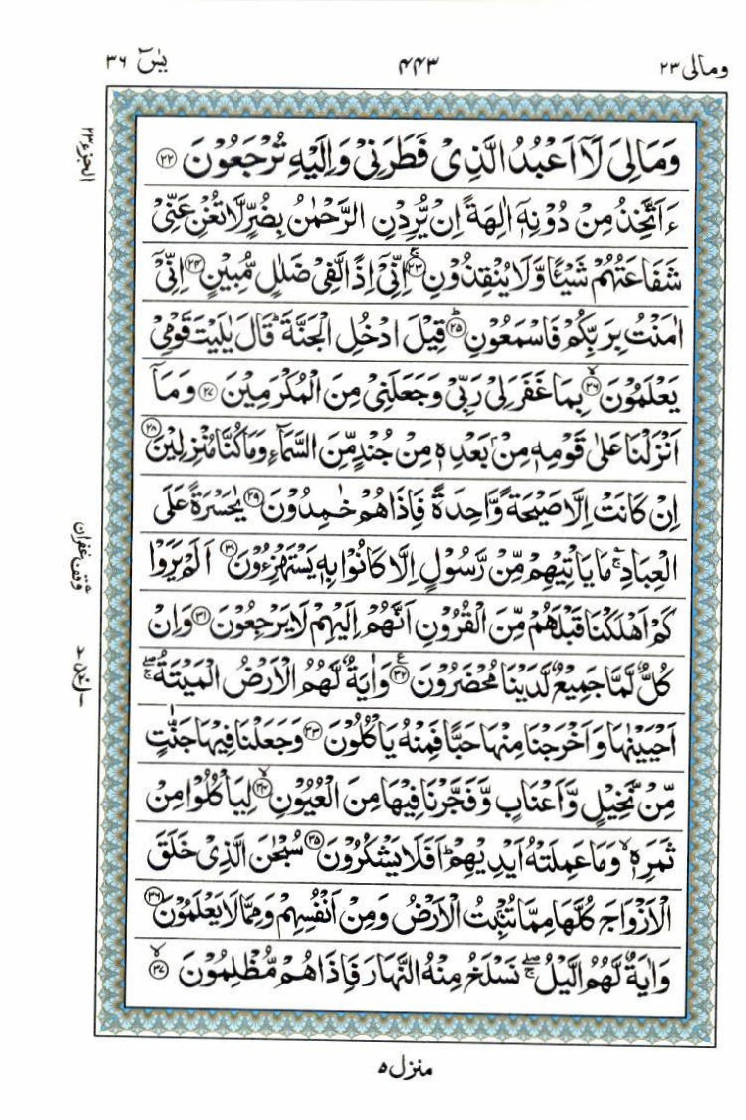 15 Lines Quran, Part / Chapter / Siparah 23, Page#443