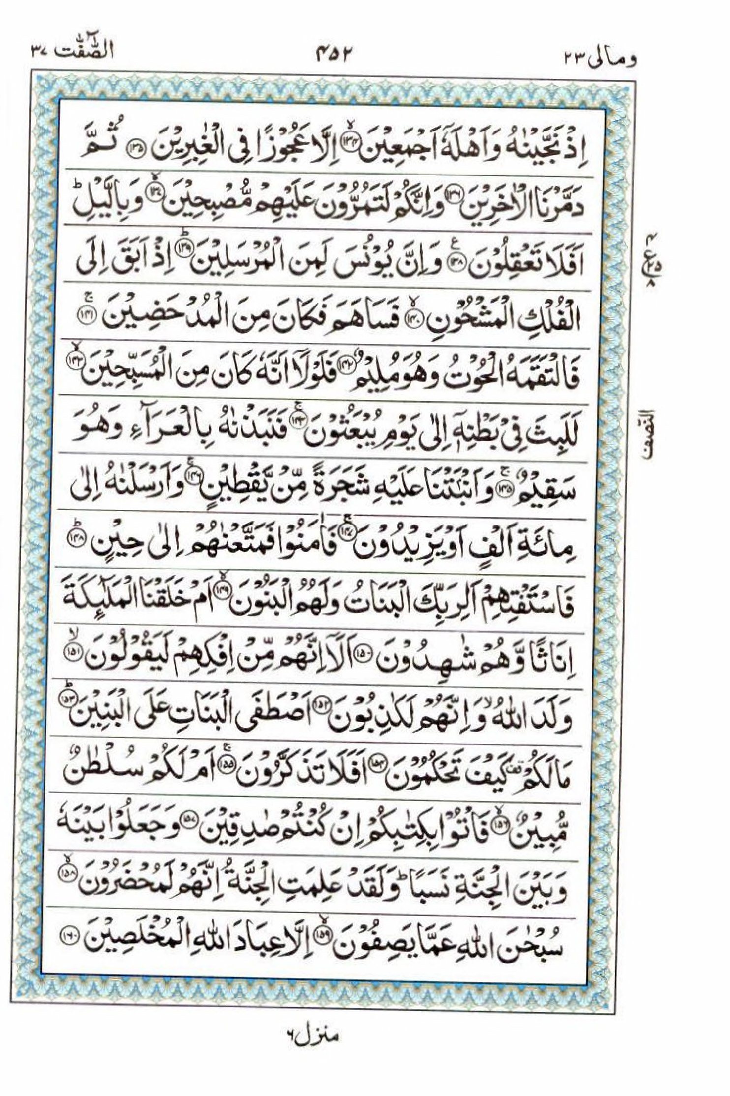 15 Lines Quran, Part / Chapter / Siparah 23, Page#452