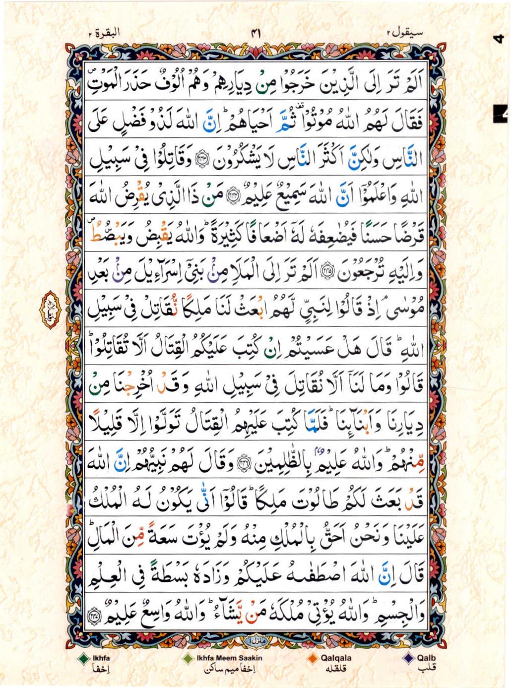15 Lines Color Coded Tajwedi Quran, Part / Chapter / Siparah 2, Page#41
