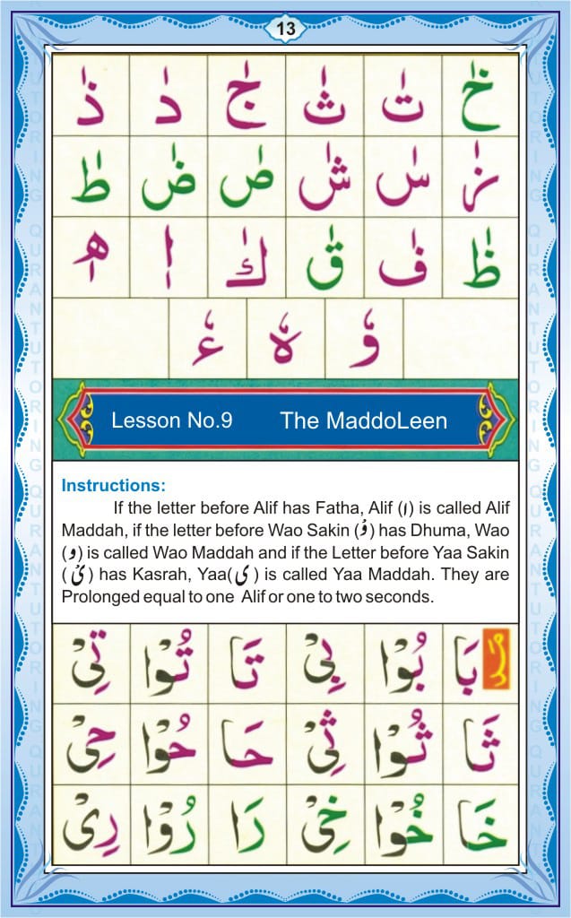 Noorani Qaidah In English Page Number 13, 