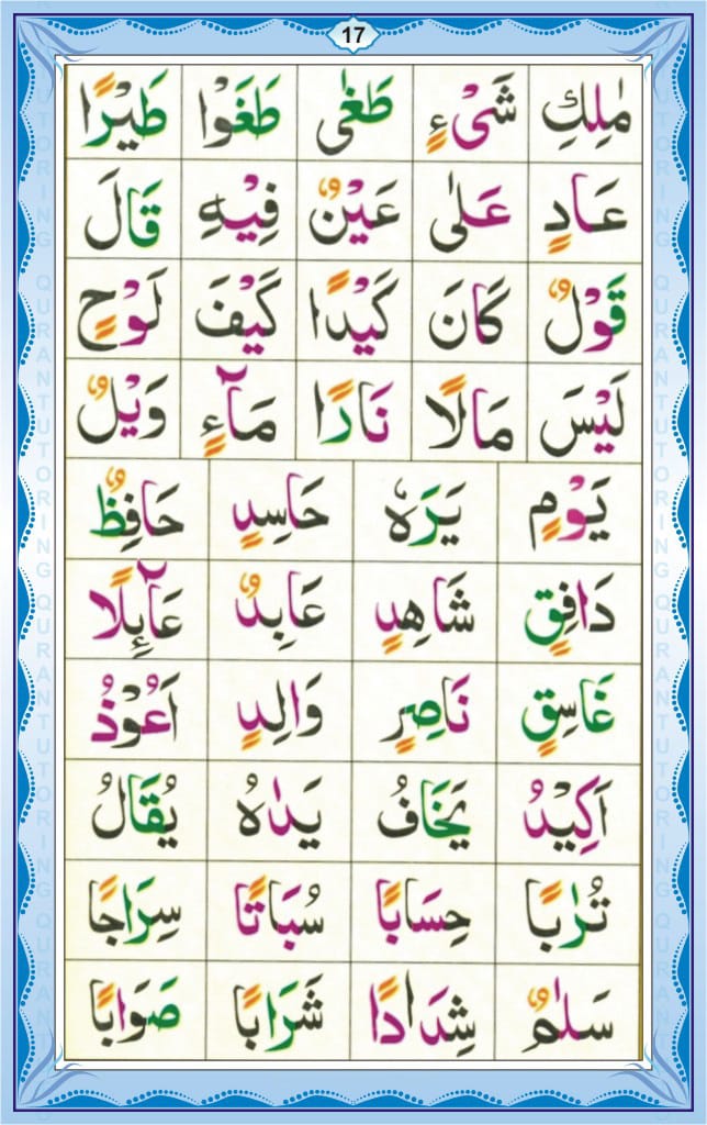 Noorani Qaidah In English Page Number 17, 