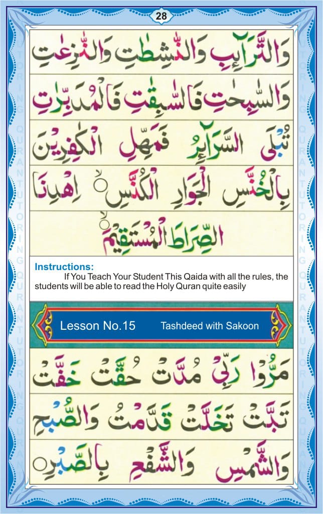 Noorani Qaidah In English Page Number 28, 