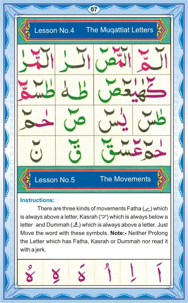 Noorani Qaidah In English Page Number 7, 