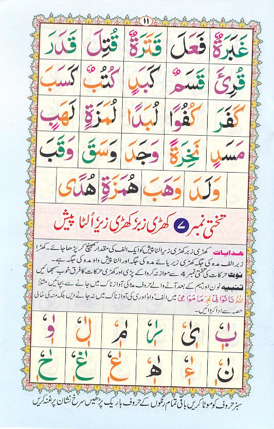Noorani Qaidah Page Number 11, 