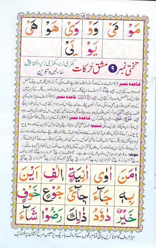 Noorani Qaidah Page Number 15, 