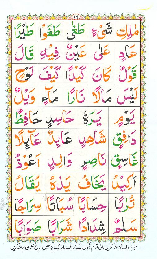 Noorani Qaidah Page Number 16, 
