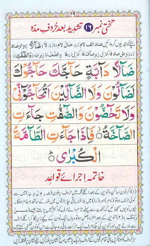 Noorani Qaidah Page Number 29, 