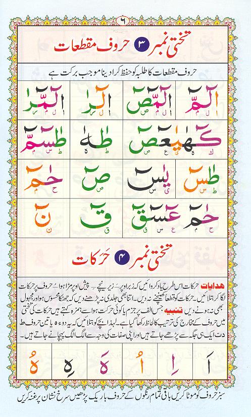 Noorani Qaidah Page Number 6, 